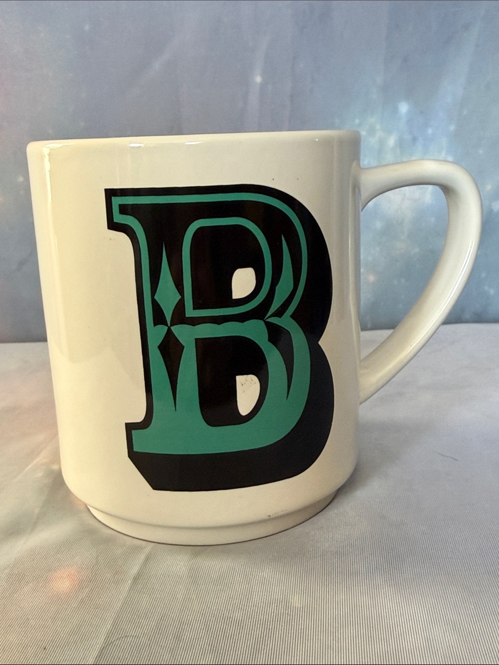 Vintage Style Circus Monogram Mug Letter B Signature Housewares Room Creative